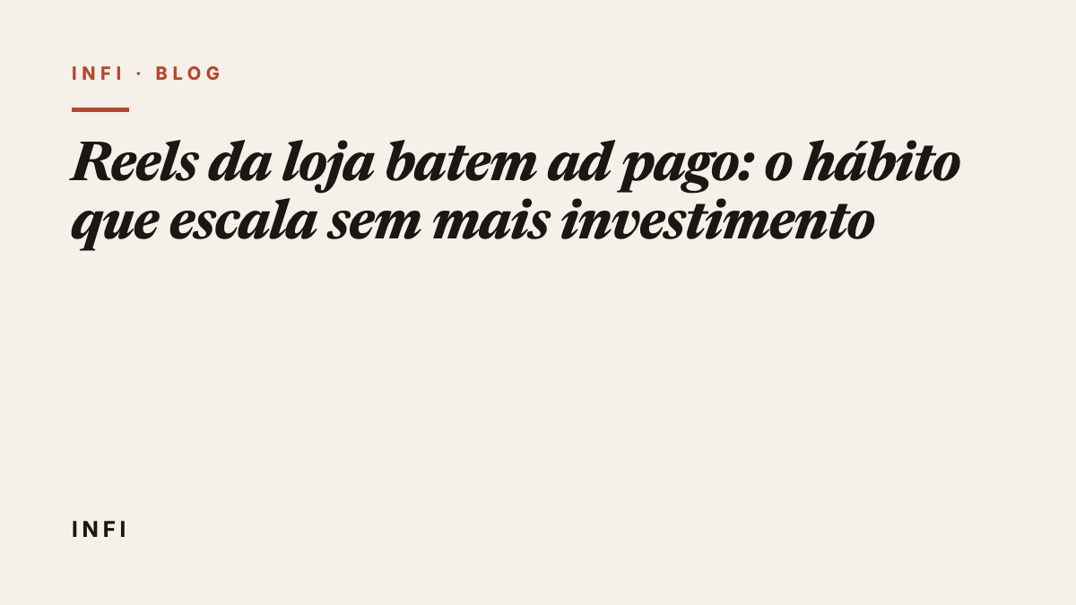 Reels da loja batem ad pago: o hábito que escala sem mais investimento
